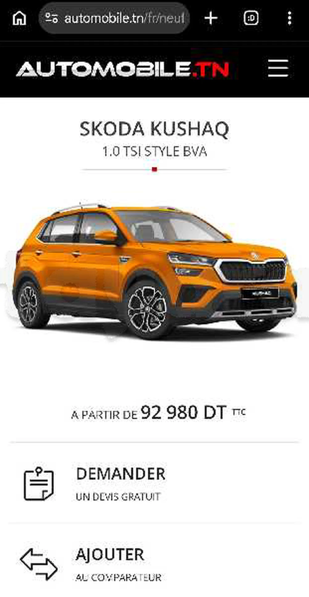 Carte voiture Skoda Rapid