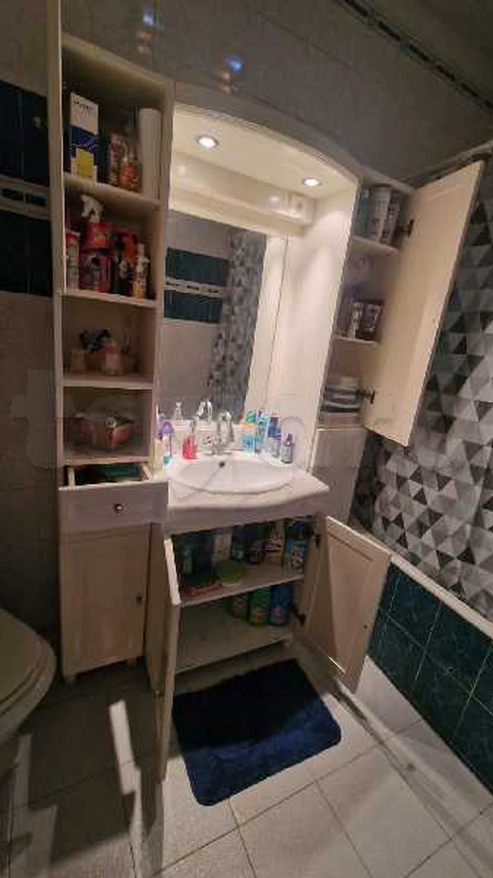 meuble salle de bain + vasque+ marbre+ miroir