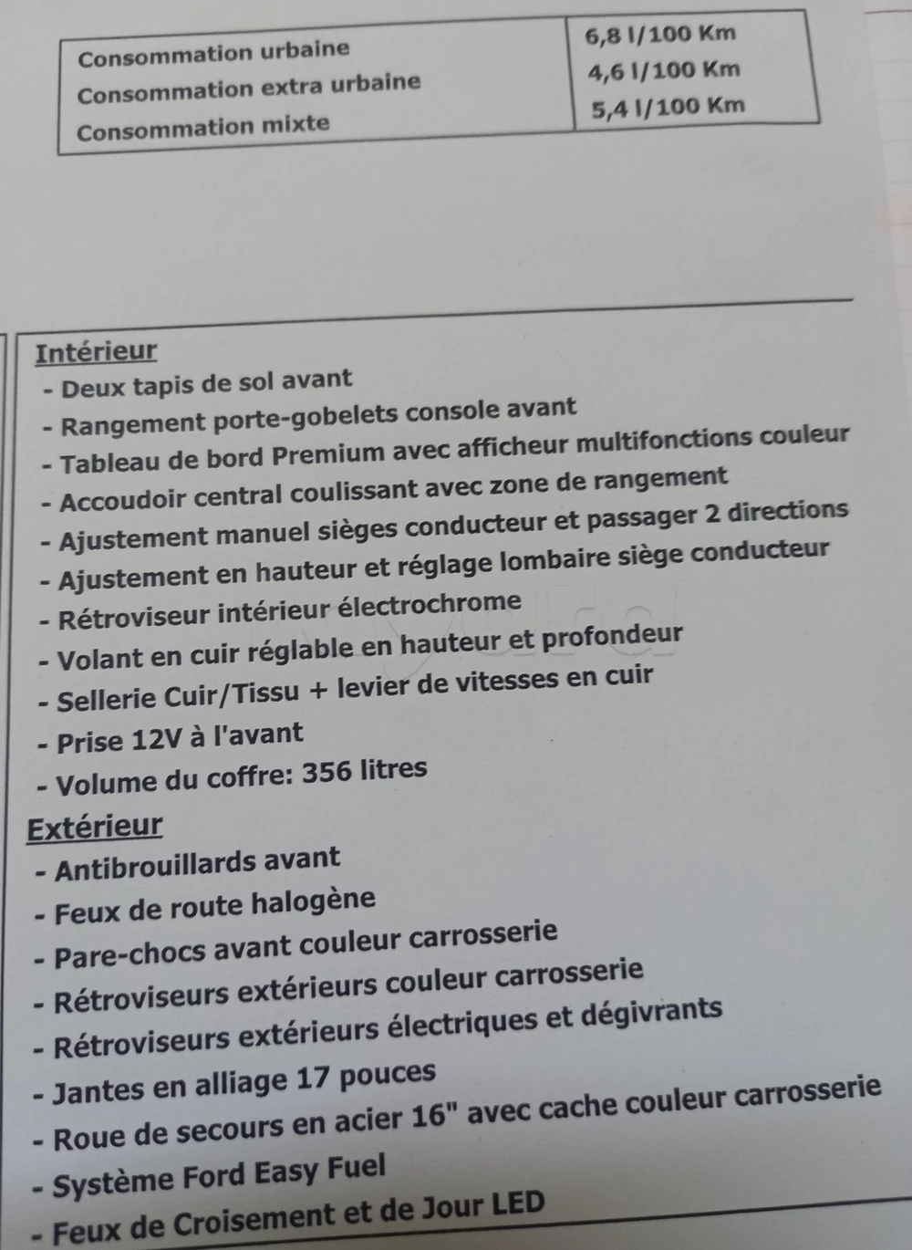 Carte voiture Ford EcoSport