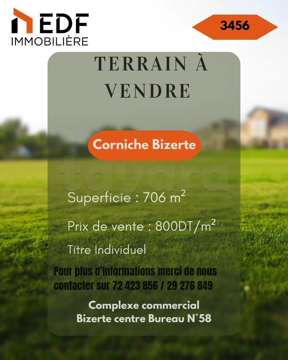 Un Lot de Terrain à vendre à Corniche Bizerte