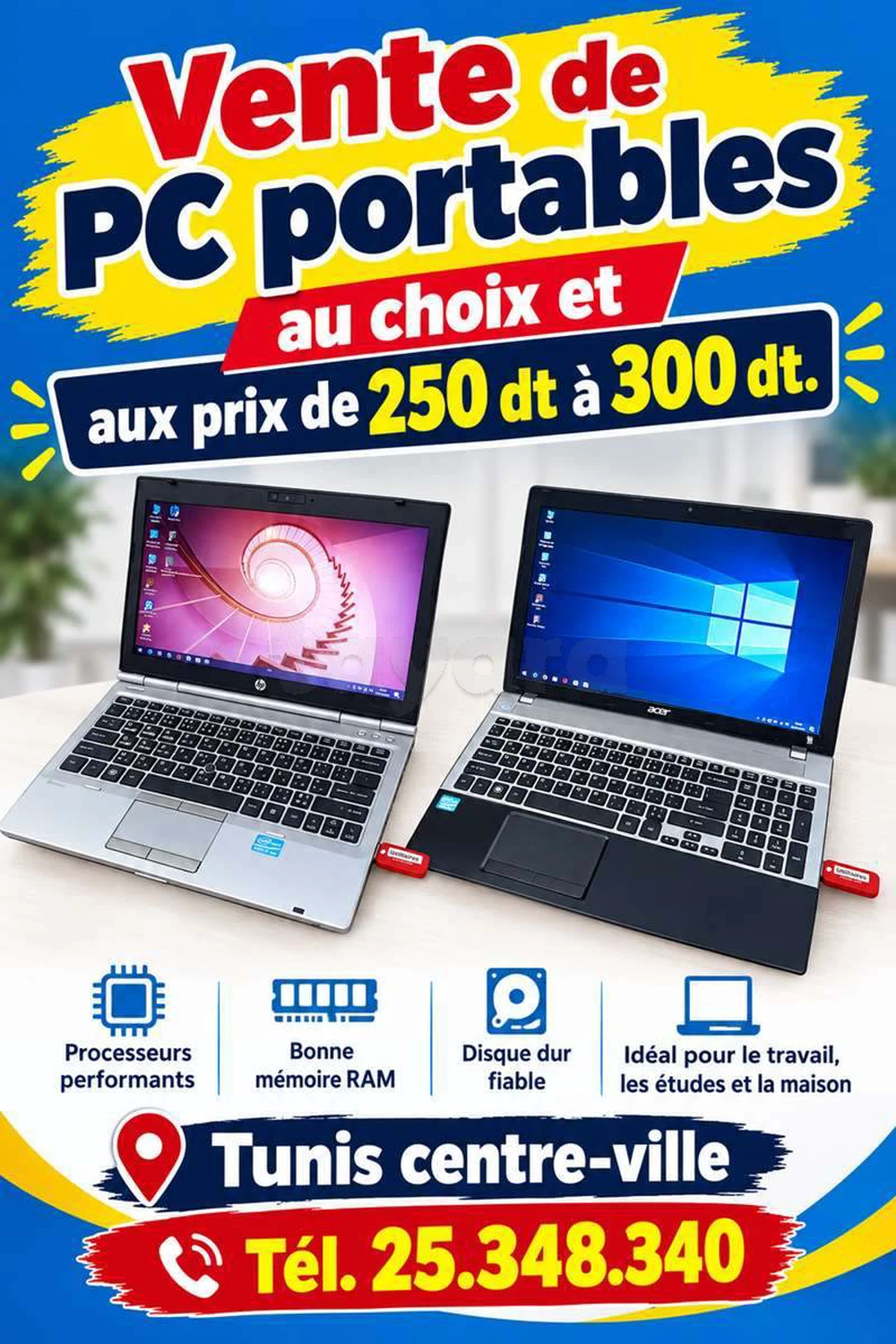 Vente de PC portables au choix