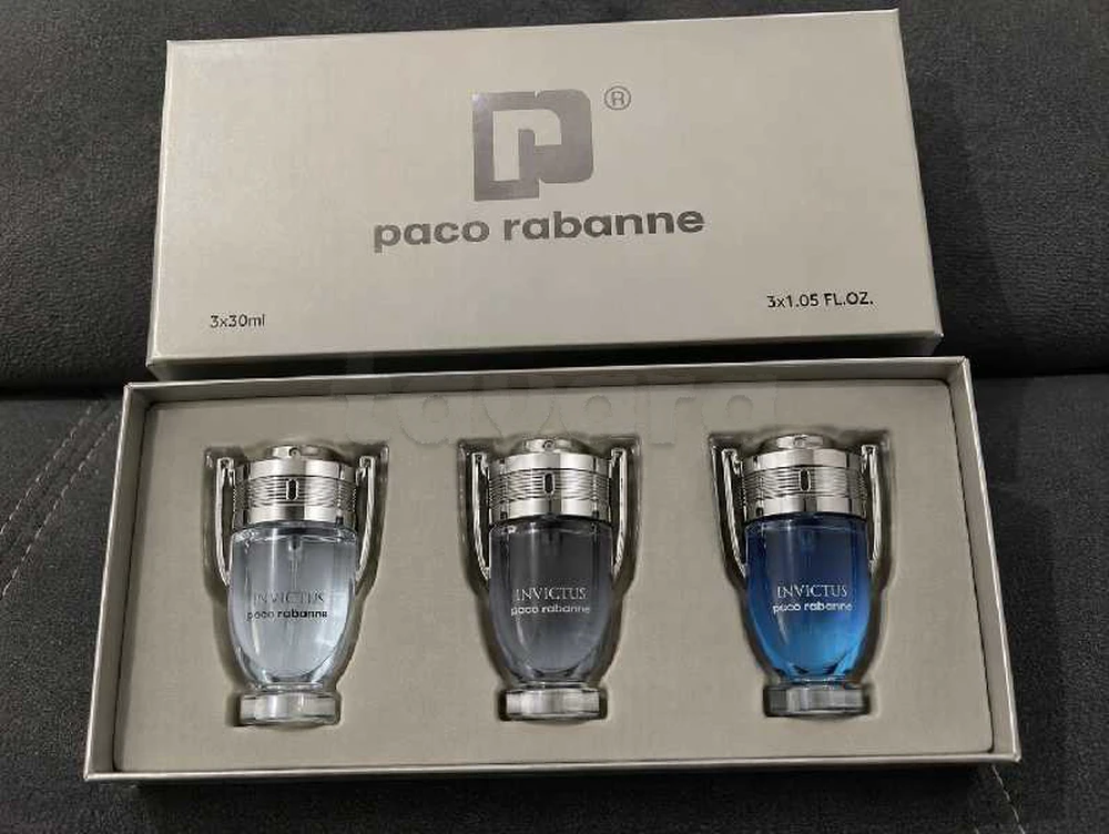 Coffret parfum homme - Paco Rabanne Invictus 3x30ml