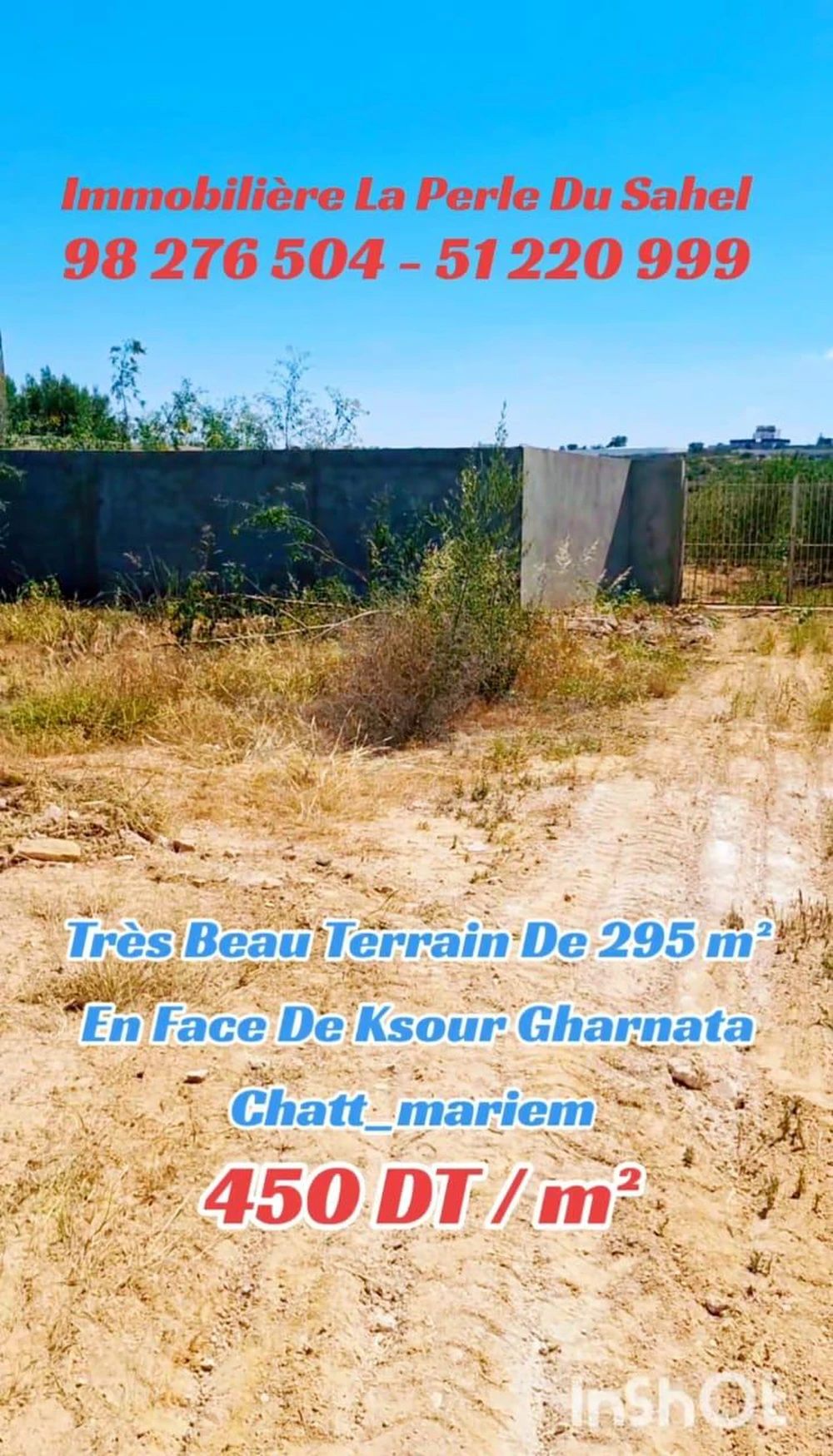 UN TERRAIN DE 294 m² EN FACE DE KSOUR GHARNATA - Ansicht 4