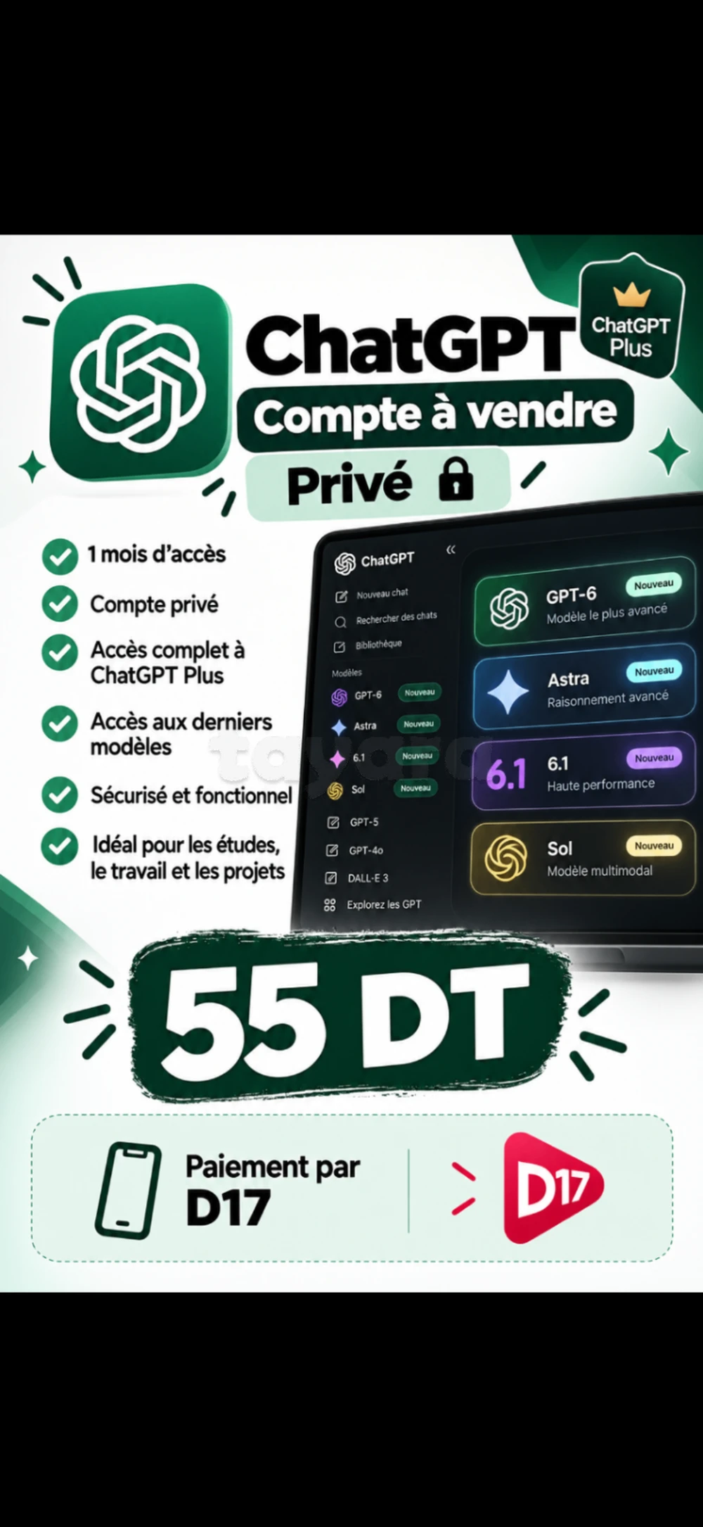 Chatgpt Plus (6 astra,6.1 sol)