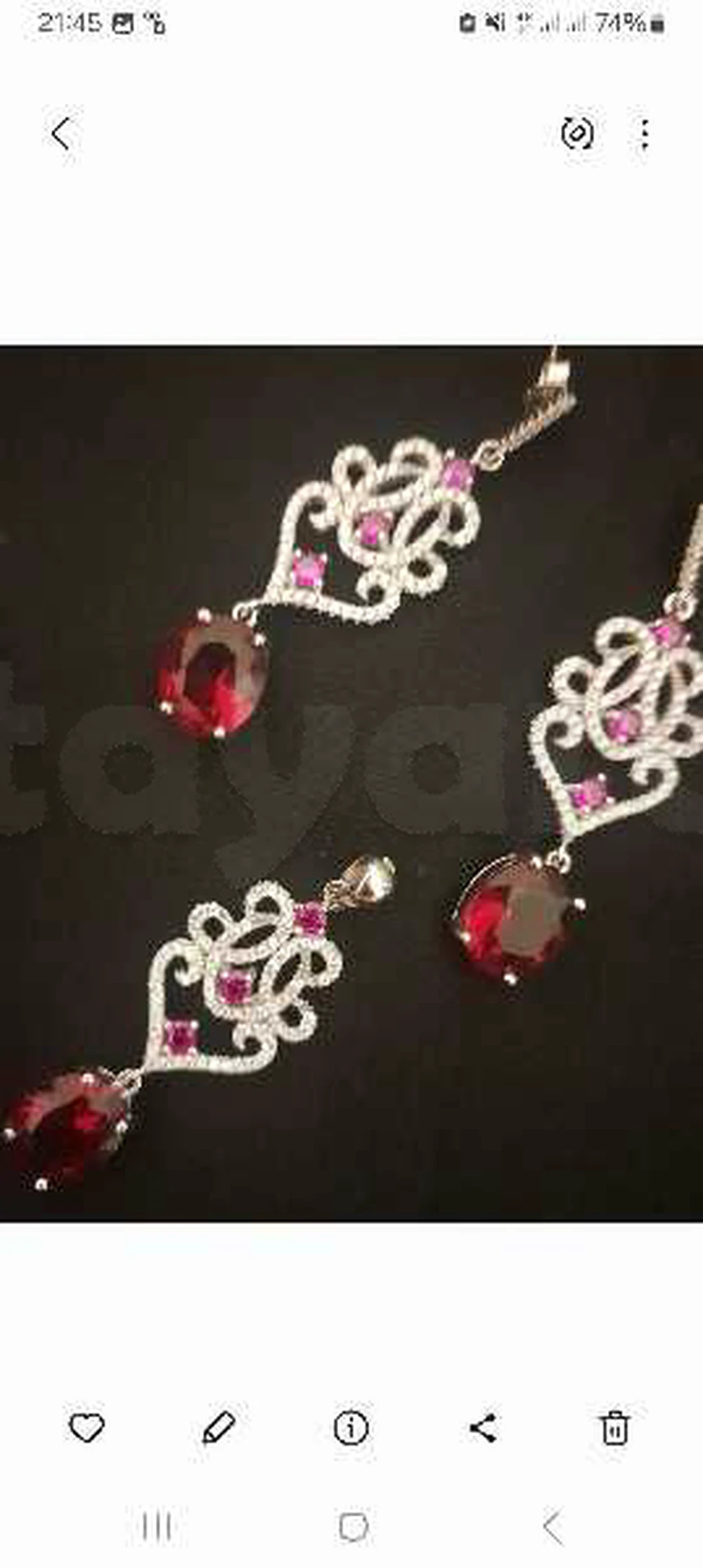 parure en argent platiné