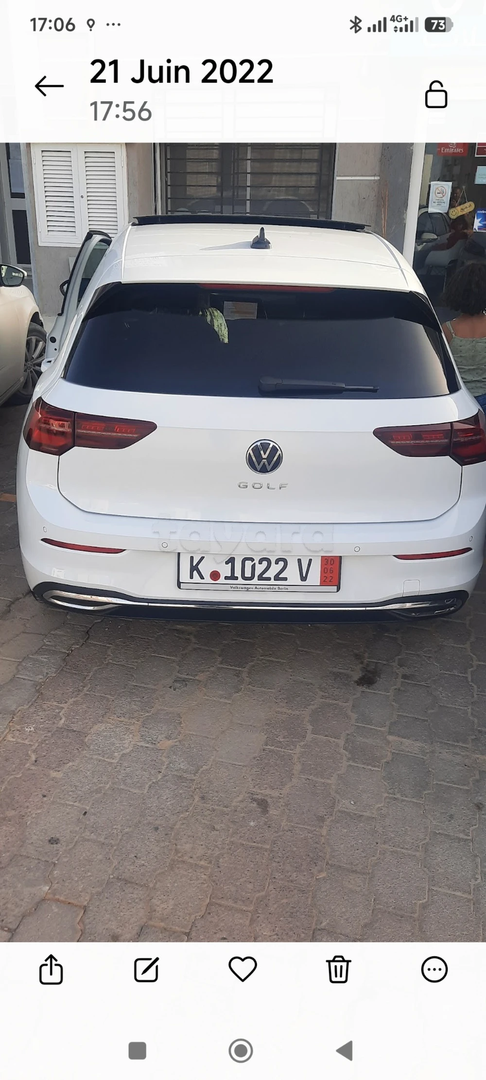 Carte voiture Volkswagen Golf 8