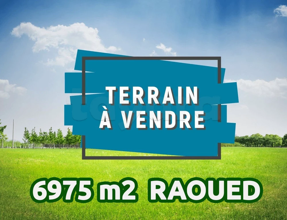 A vendre Terrain situé à Raoued d'une superficie de 6975 m2