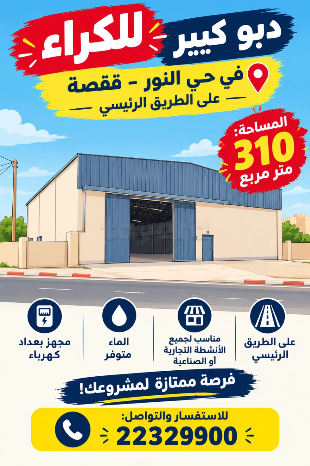 دبو على الطريق الرئيسي للكراء حي النور قفصة