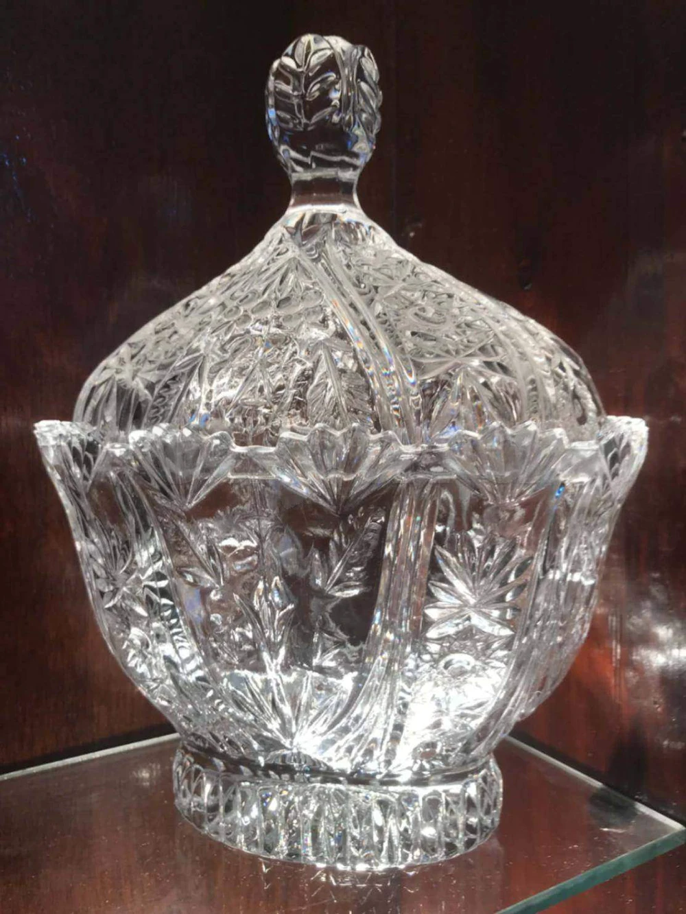 bonbonnière en cristal de bohème