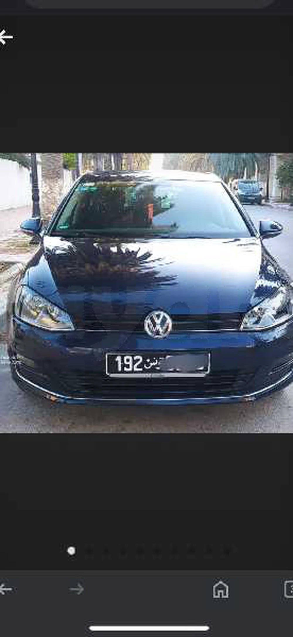 Carte voiture Volkswagen Golf 7