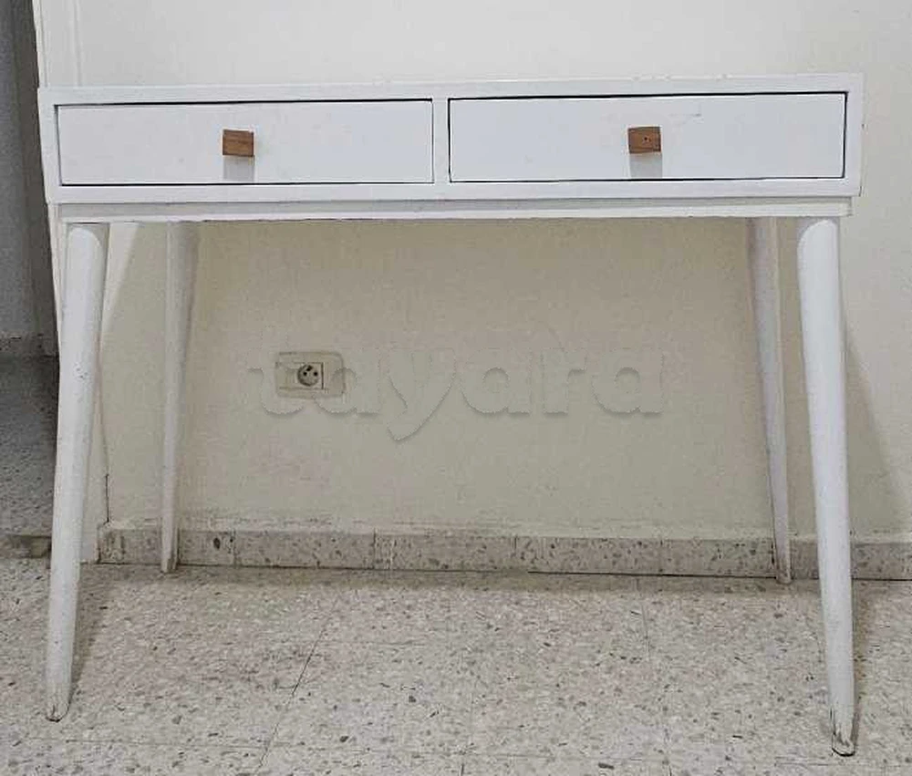​Console blanche ( bureau) 2 tiroirs style scandinave— 100 x 40 x 85 cm