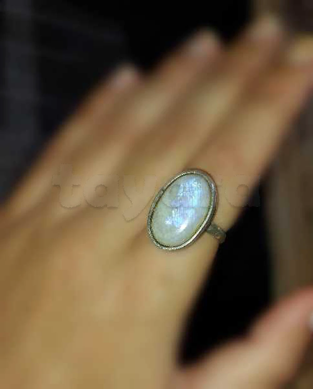 Bague en argent et Pierre de Lune