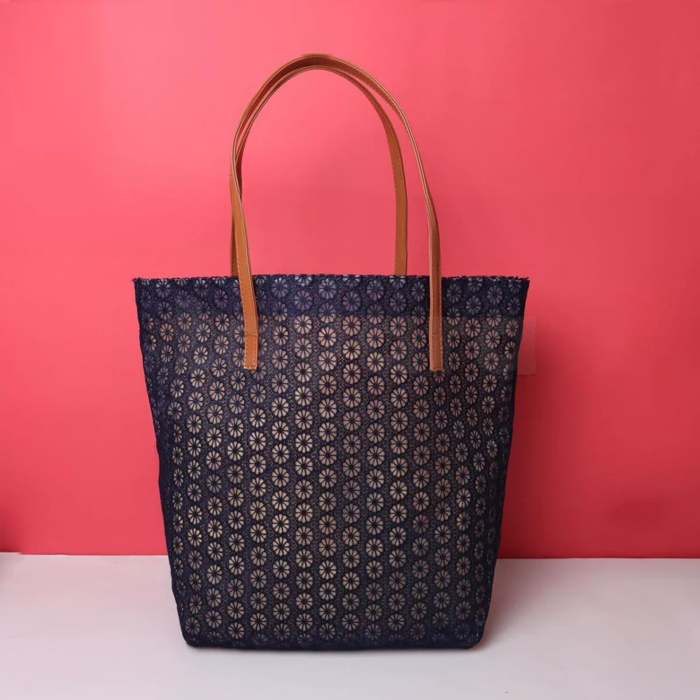 Sac de plage / cabas femme marine - grand format
