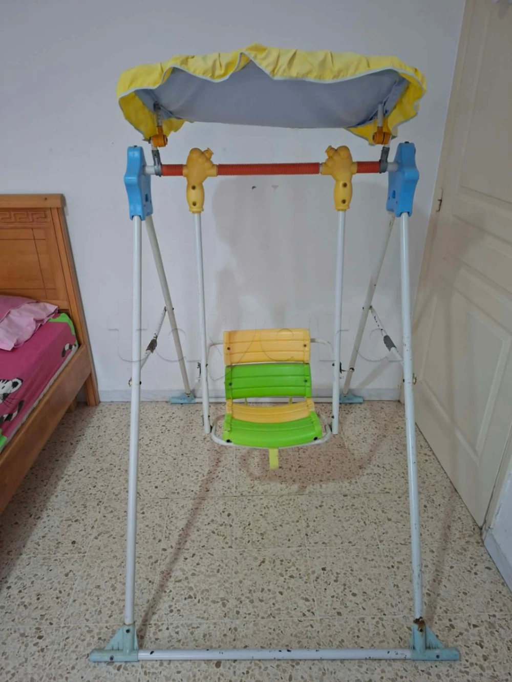 Balançoire enfant portable intérieur & extérieur -structure acier