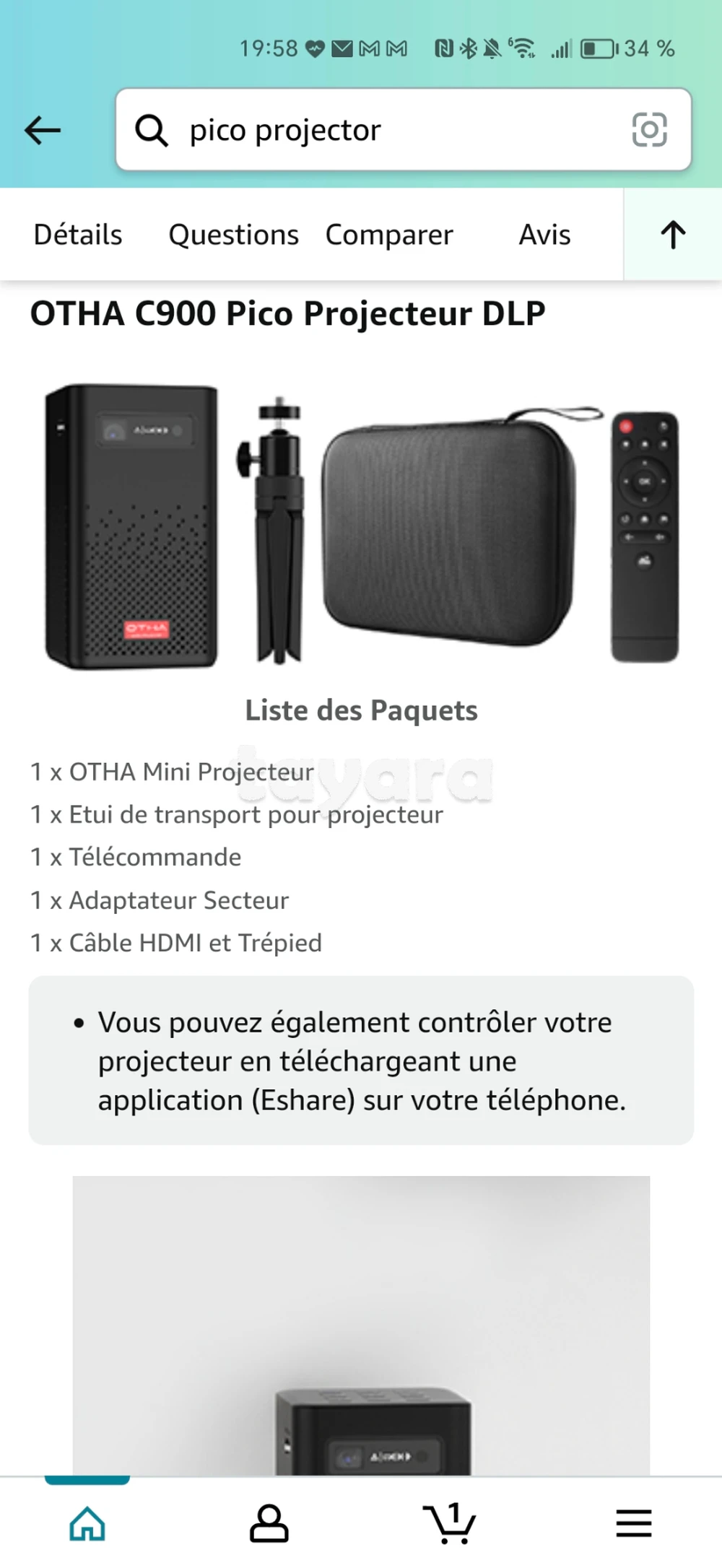 OTHA Mini Projecteur - Android 9.0 - DLP Vidéoprojecteur 150
