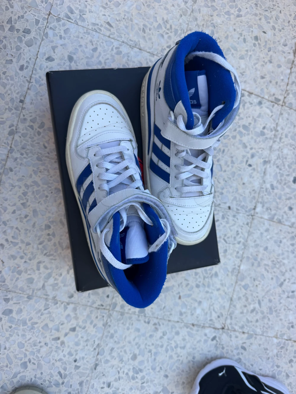 👟 Adidas Originals Montantes – Blanc & Bleu 💙