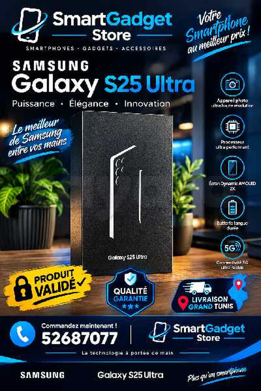 Samsung Galaxy S25 Ultra 5G Neuf cacheté sous blister Validé 
📞52687077📞