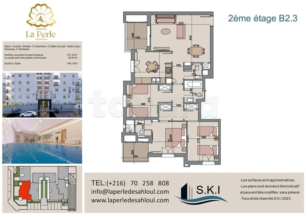 A vendre un appartement S+3 au 2éme Etage