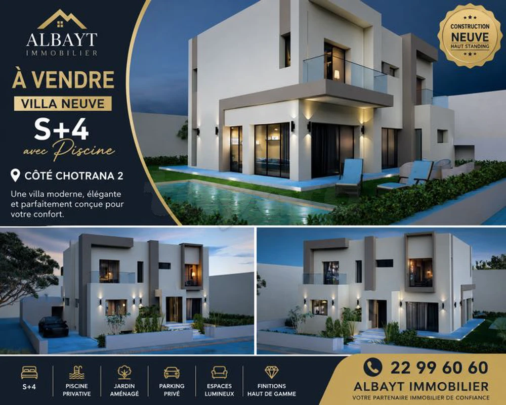 🏡 À VENDRE | Villa Neuve S+4 – Côté Chotrana 2