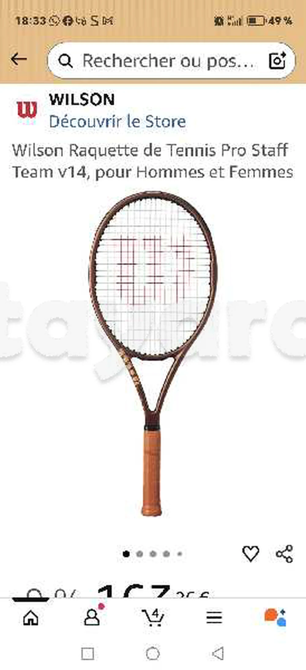 Lot des raquettes de Tenis