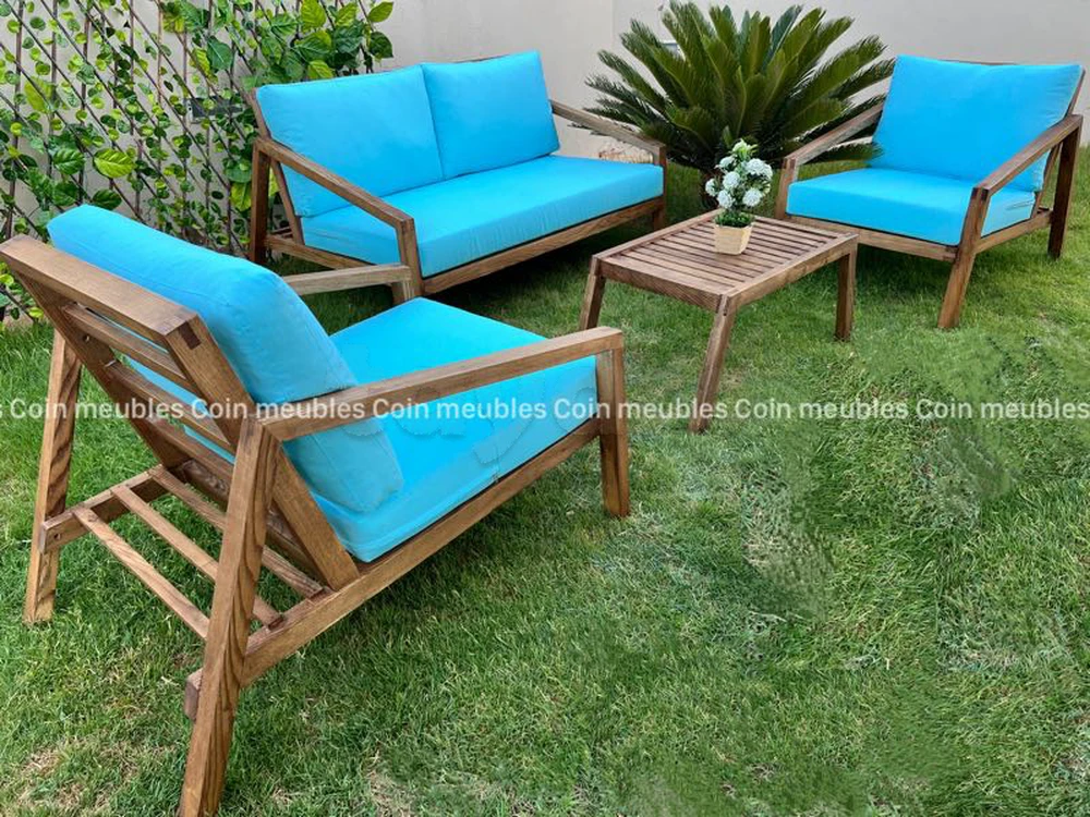 salon de jardin bois frêne chez coin meubles