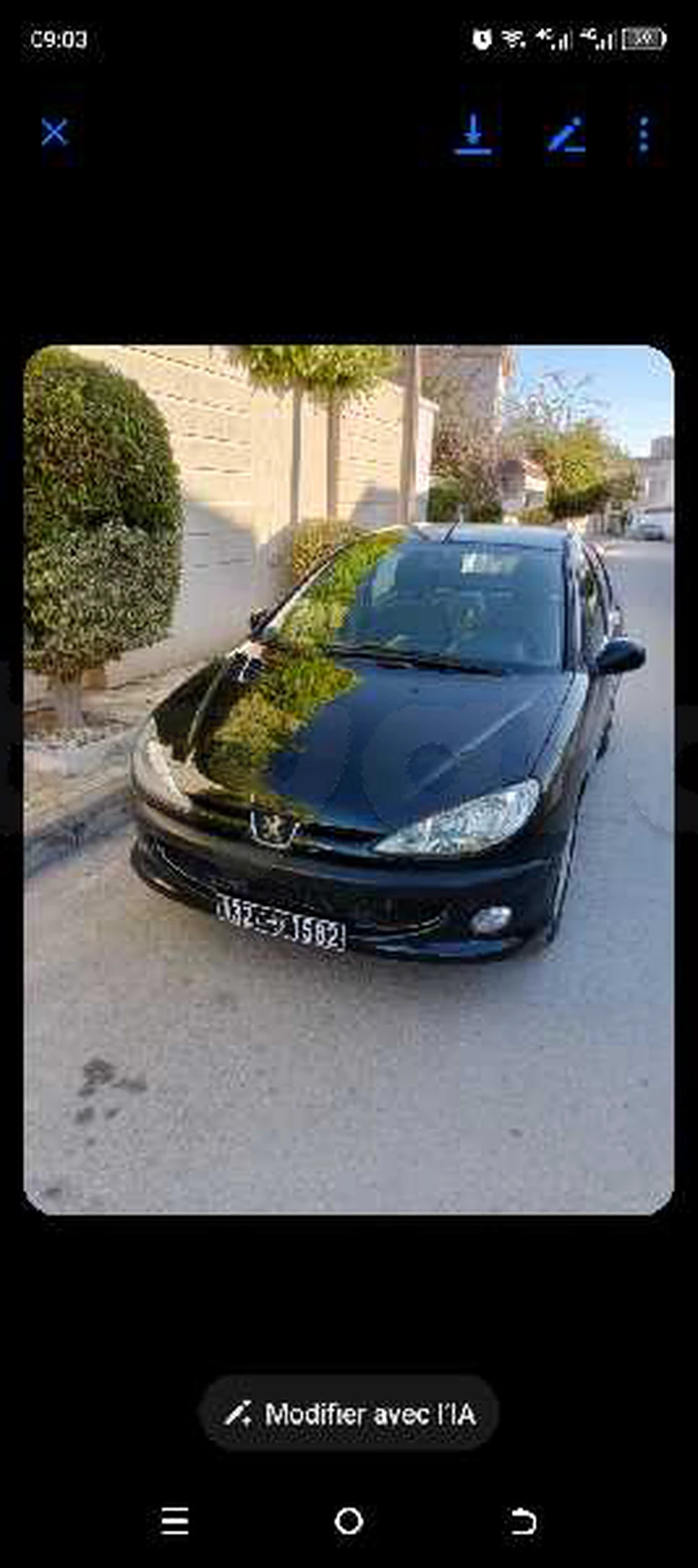 Carte voiture Peugeot 206