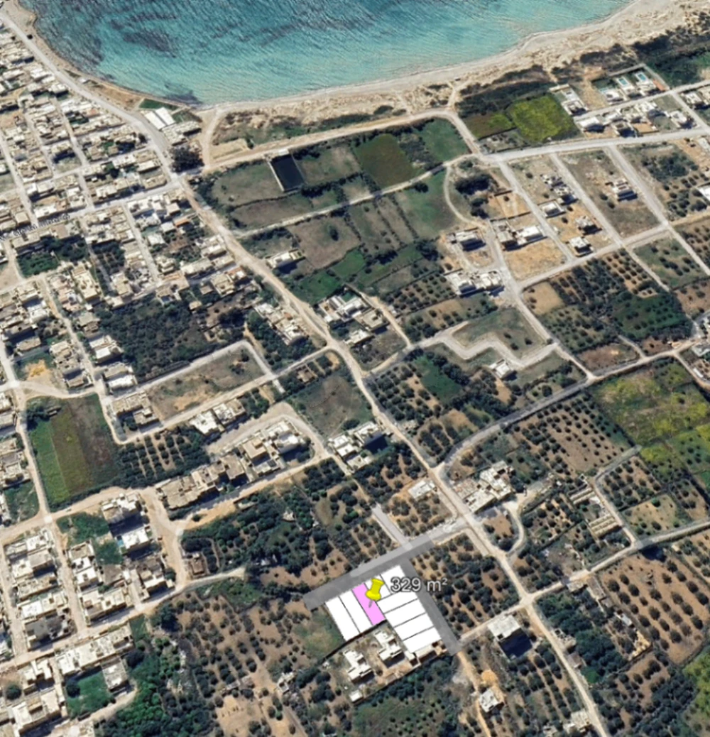 Terrain 329m² à 2 min de la mer à Beni Khiar, Nabeul