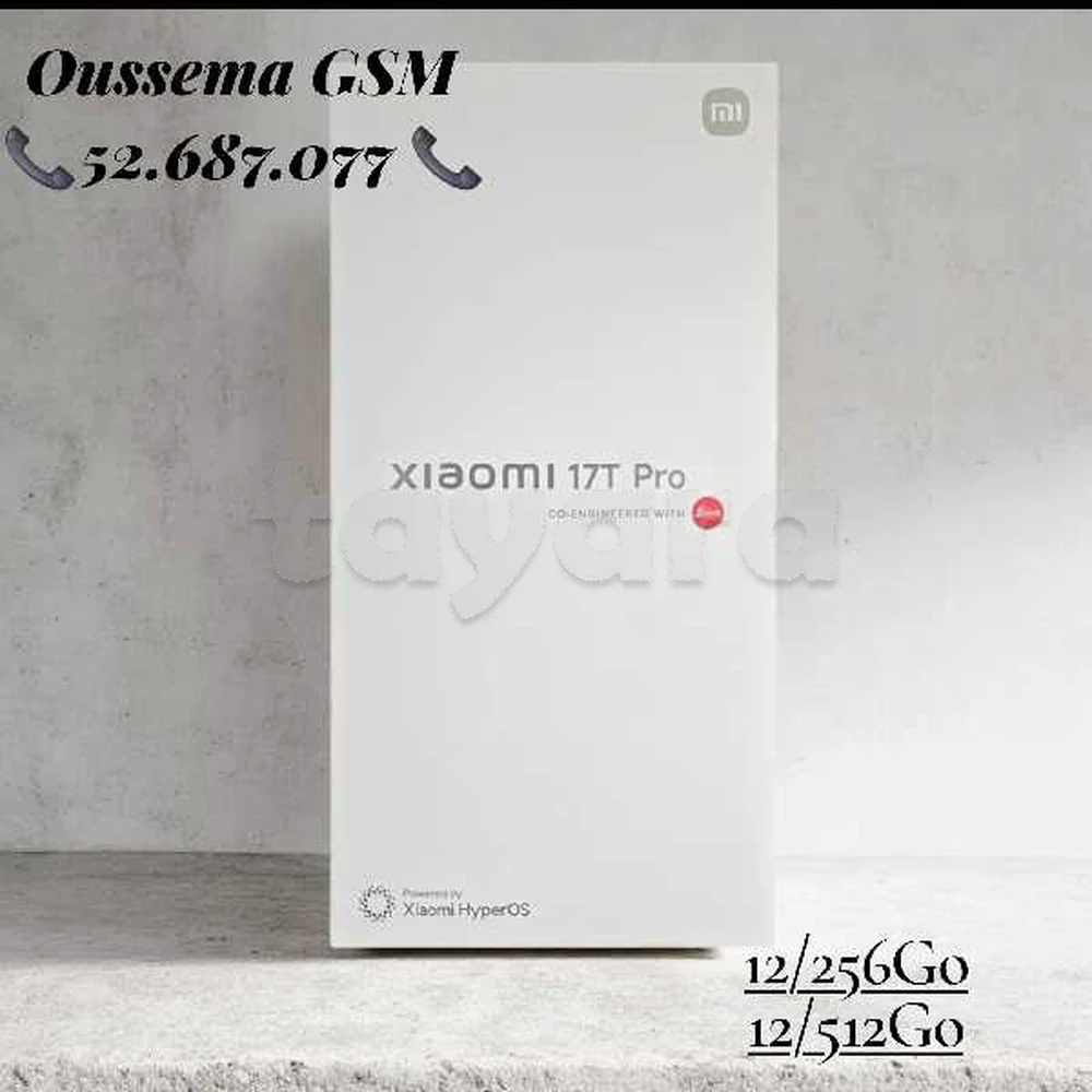 Xiaomi 17T Pro 5G Neuf cacheté Sous blister Validé 
Tél:52687077