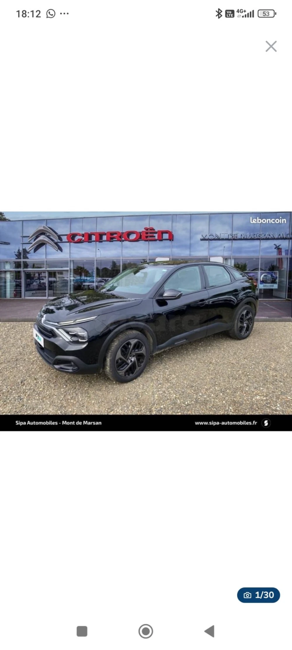 Carte voiture Citroen C4