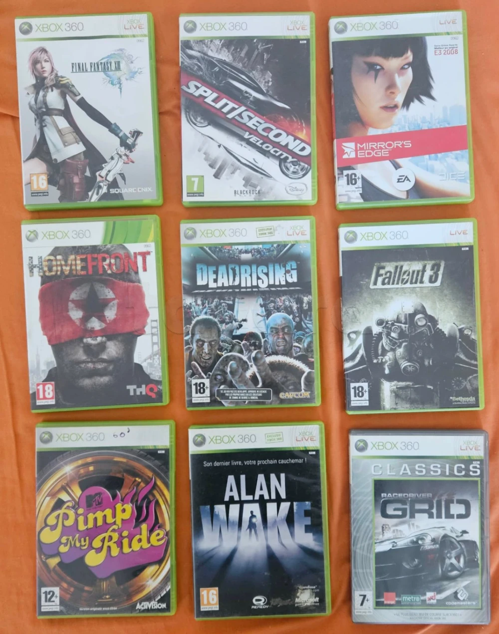 jeux xbox 360 aucune égratignure comme neuf avec notice 40DT le cd deux cd 70DT
