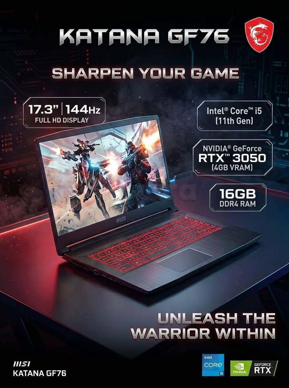 Msi katana RTX 3050