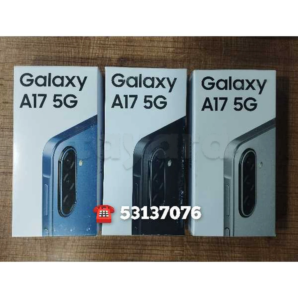 Samsung A17 5G Cacheté Neuf paquet fermé # validé ✔️
➖ 8/256=850 dt
➖ 6/128=800 dt
 ⏩Couleur : Noir /Gris/Bleu 
 ➡️Vente en ligne ☎️53137076 dispo Tunis centre ville/Ariana
 🔴Echange : Non