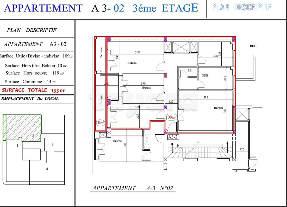 APPARTEMENT PRES DE LA BANQUE CENTRALE SOUSSE TEL : 55 52 52 55