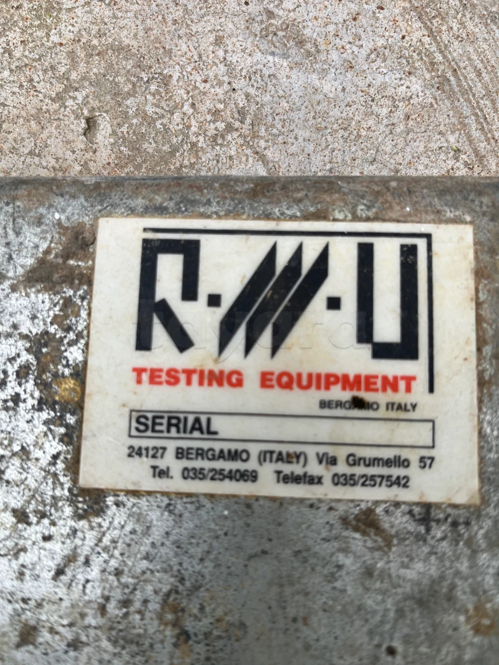 Cone d'Abrams (Slump test).Marque:RMU Testing Equipment Italy