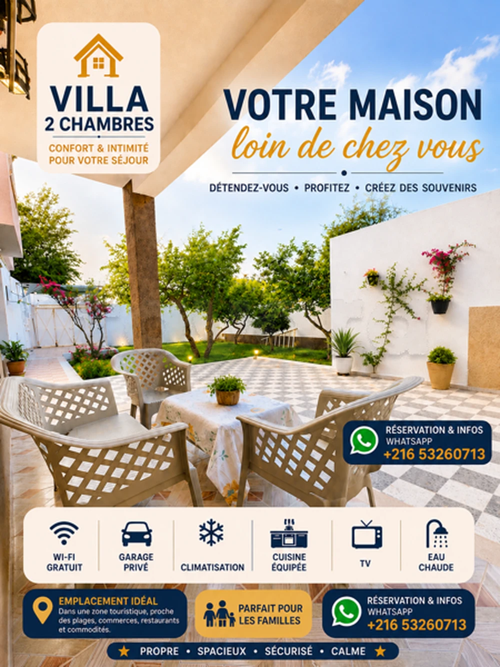 🏡 Charmante Mini Villa 2 Chambres avec Jardin Privatif & Garage – À Deux Pas de la Mer