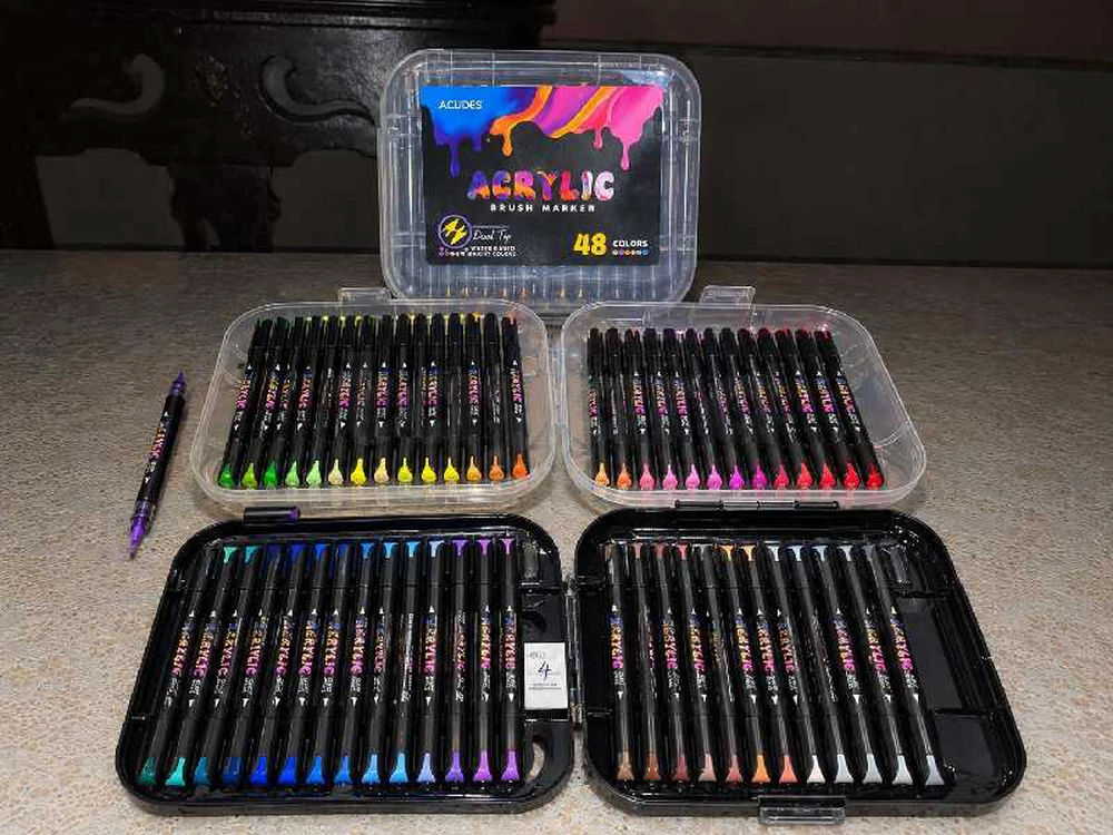Coffret Géant 48 Marqueurs Acryliques Double Pointe