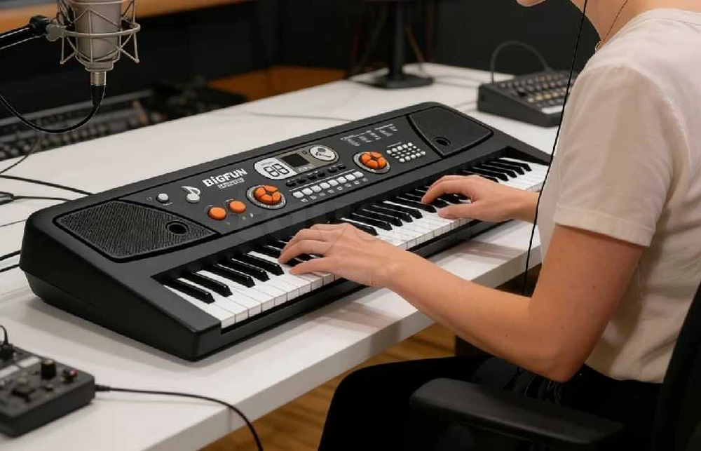 🔥NOUVEAU Piano d'apprentissage clavier Piano importé 75 cm avec écran LCD + Alimentée par courant/piles..