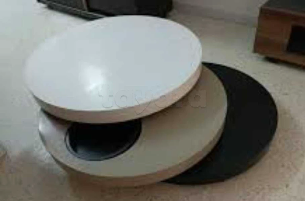 Table basse ronde pivotante (3 niveaux)