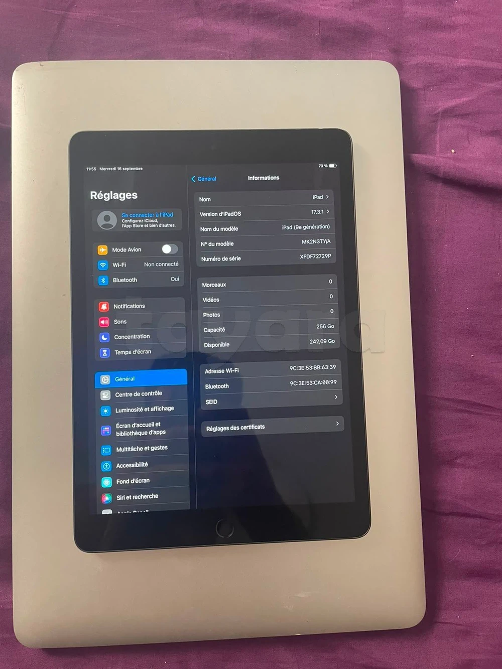 Ipad 9éme génération