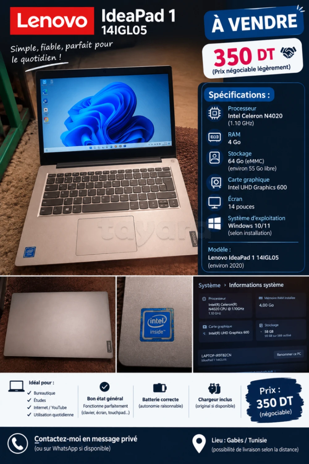 Pc lenovo à vendre
