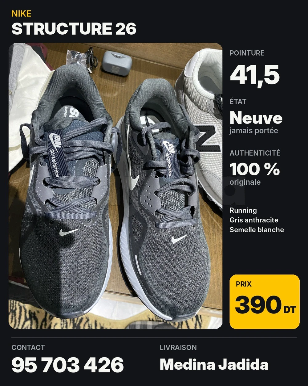 Nike Structure 26 pointure 41,5 neuve originale