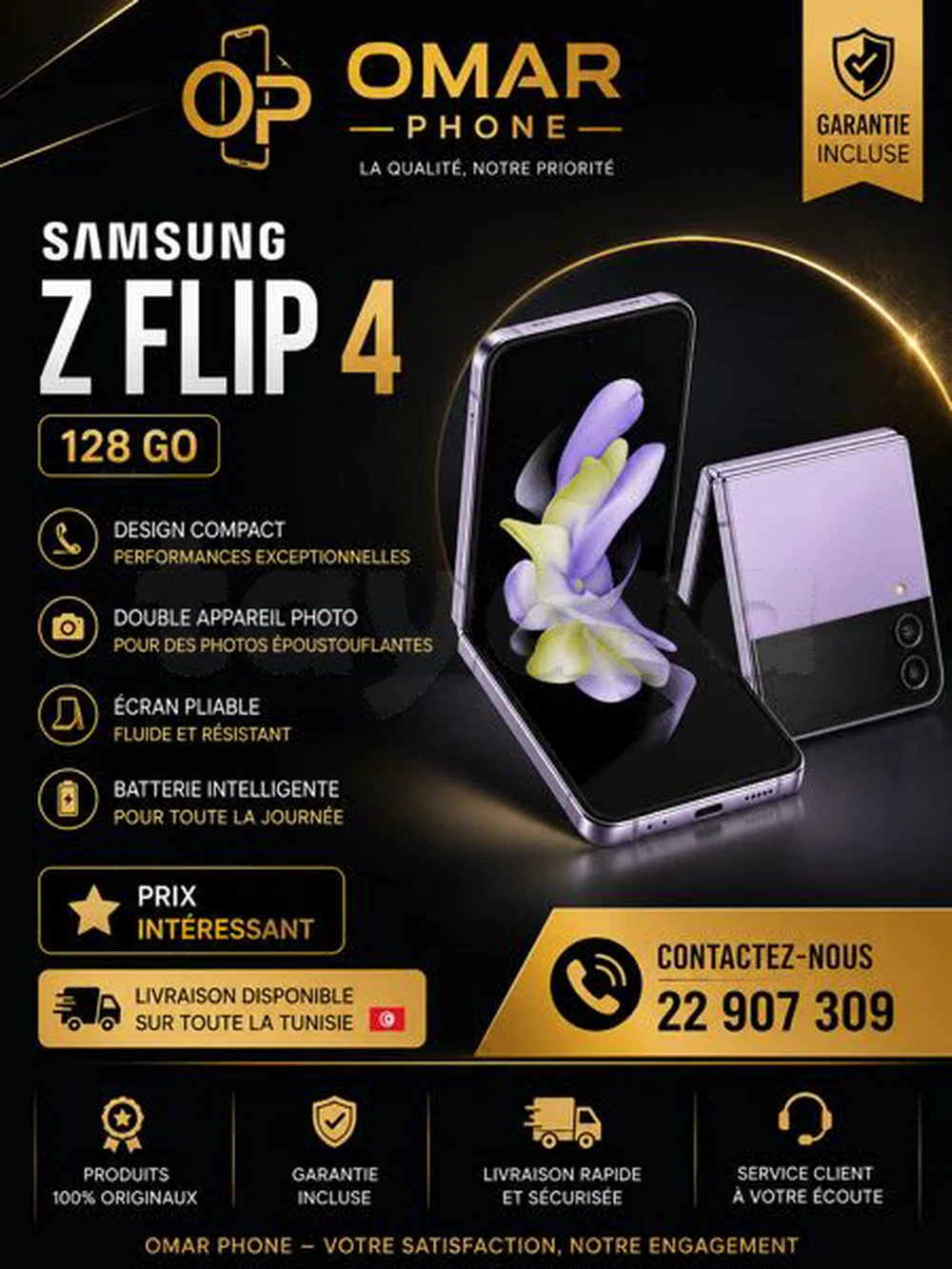 SAMSUNG Z FLIP 4 Cacheté et validee