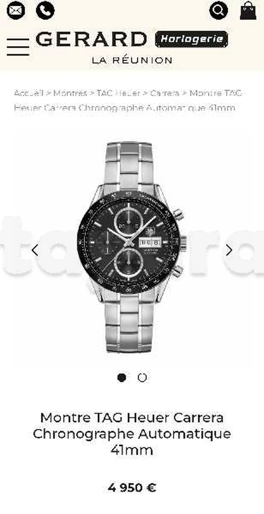 Marque montre

TAG HEUER
Modèle

Carrera
Ecrin

Cresus

Documents

Garantie d'origine, Mode d'emploi

Boitier

Acier

Dimensions du boîtier

41 mm

Mouvement

Automatique

Glace

Saphir

Cadran (couleur dominante)

Noir

Bracelet

Acier

Boucle

Déployant