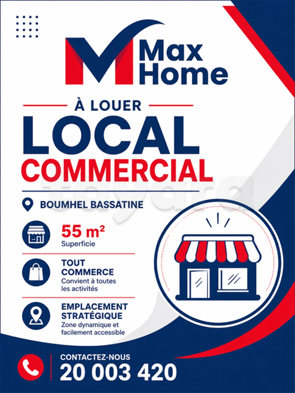 À LOUER LOCAL COMMERCIAL À BOUMHEL BASSATINE 📍