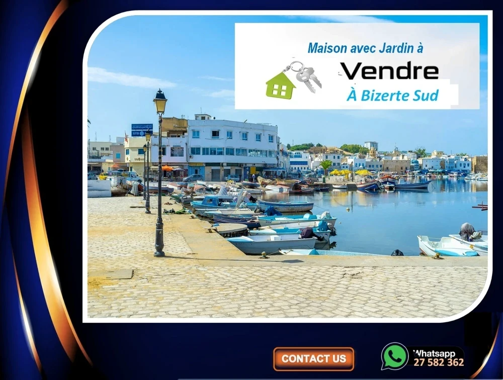 À Vendre : Maison + Grand Jardin (9 Oliviers) – Opportunité Rare à Louta / Bizerte Sud - Más