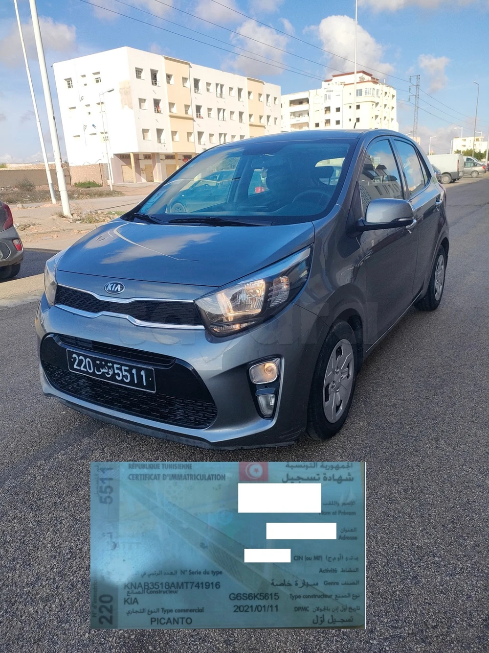 Carte voiture Kia Picanto