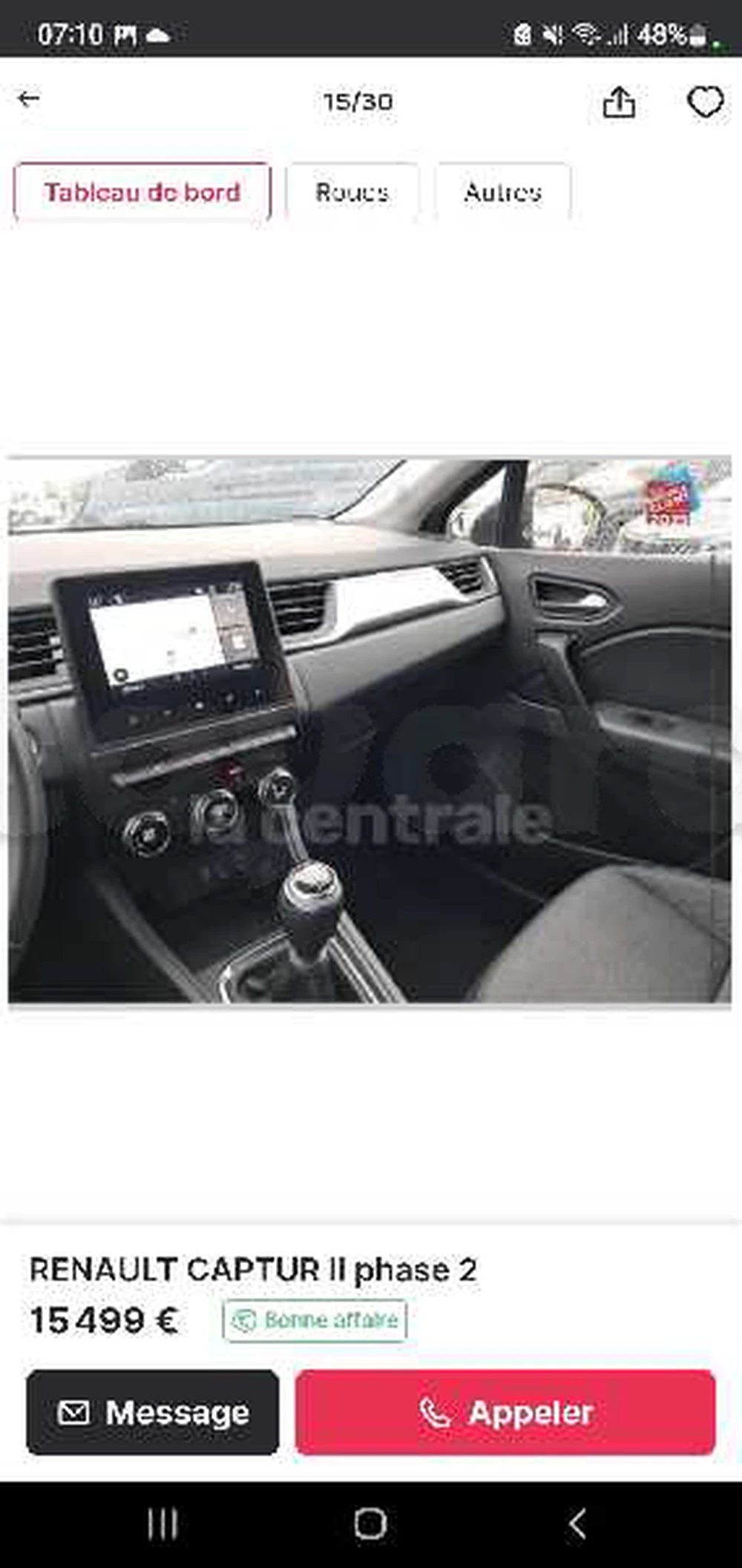 Carte voiture Renault Captur