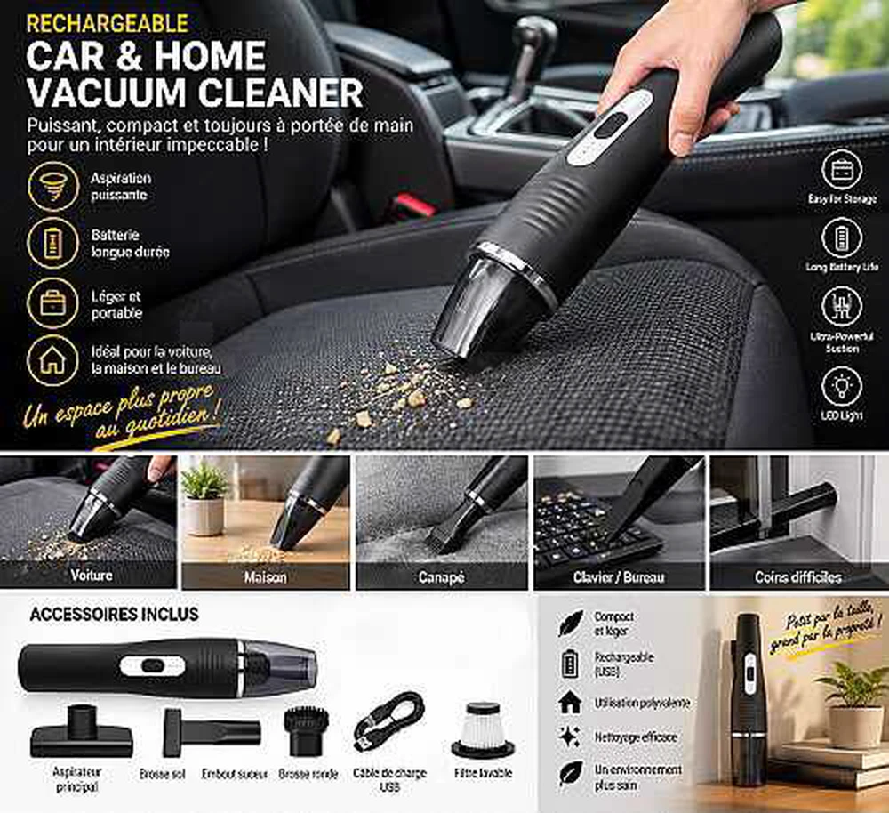 Aspirateur à main rechargeable,