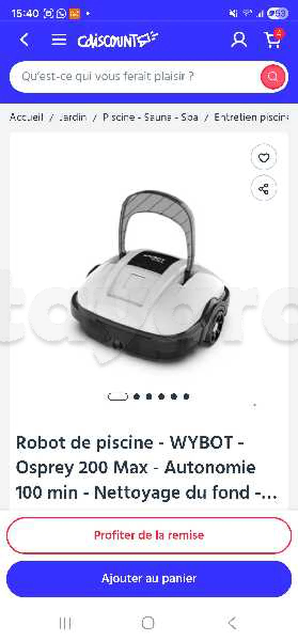 Aspirateur Piscine Nettoyeur Robot WYBOT Osprey 200 Max