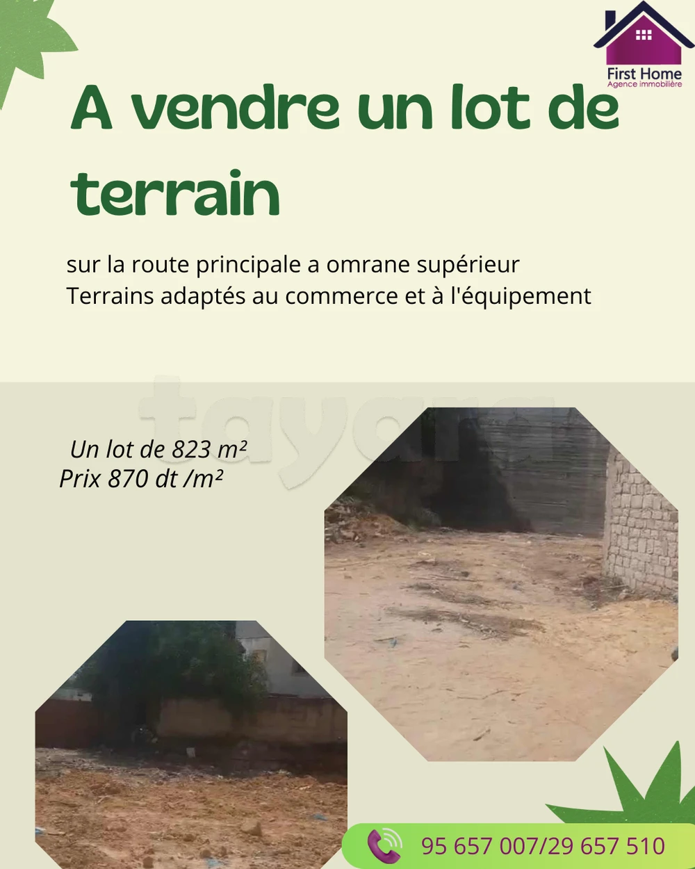 À vendre – Terrain à Omrane Supérieur !